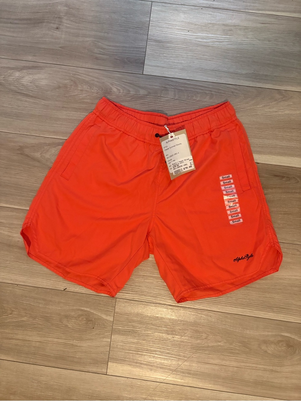 Chester Bright Orange Men’s Swim Trunks - Lightweight Beach Shorts